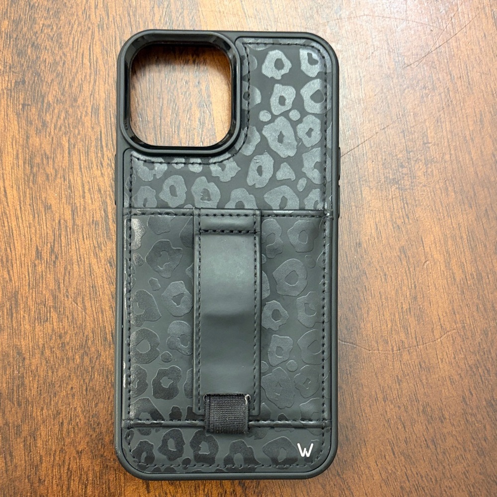 Wallis Black Leopard Print Phone Case with Strap